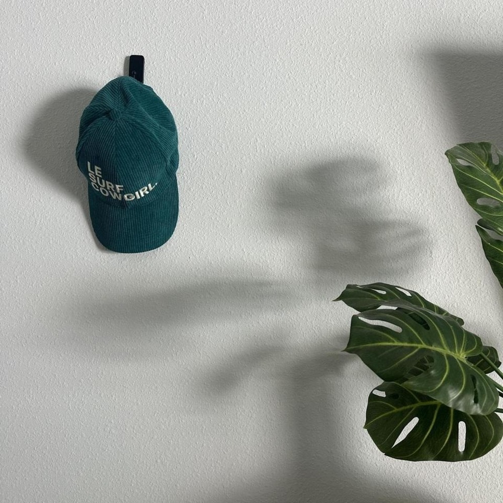 Le Surf Cowgirl Teal Corduroy Baseball Cap - Picture 2 of 4